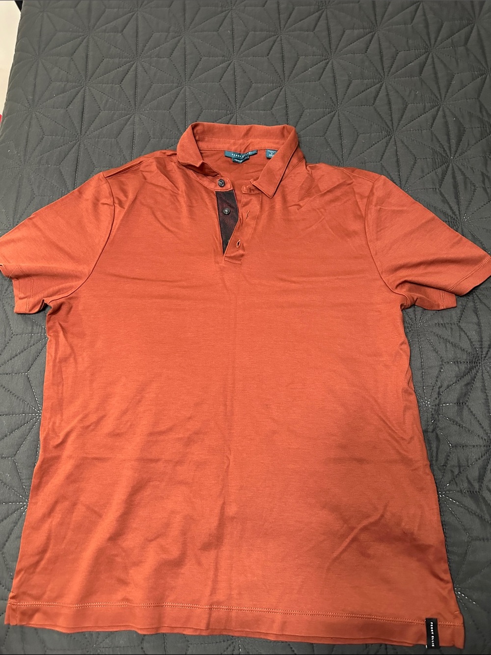Men's Polo Shirt - Rust Orange Silki material